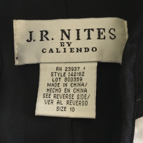 J.R. Nites Evening Jacket, Blue/Yellow/Black Floral, 10 - Picture 5 of 5